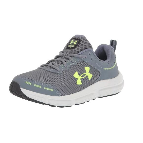 Under Armour Charged Assert 10- Men's Size 11 Gray Gravel Lime Running Shoes New - Picture 2 of 12